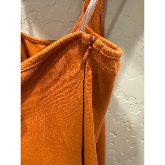 Sundry High Neck cutout sleeveless midi sundress dress Stretchy XL Orange - Picture 6 of 8